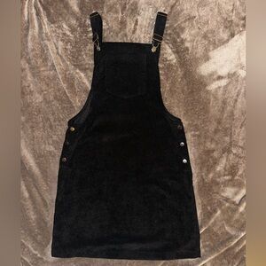 Black Corduroy Overall Dress